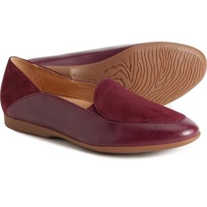 Dansko Lace Loafers Glazed Leather & Suede Slip-Ons Flats in Wine Size 38 7-7.5